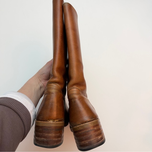 Vintage Frye Tan Campus Boots, Size 9 - Picture 5 of 6